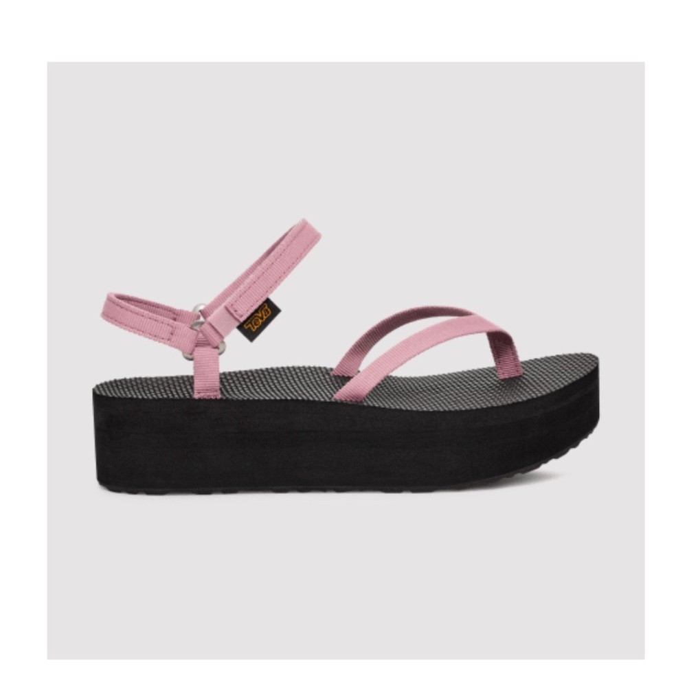 Teva Women's Pink and Black Platform Sandals